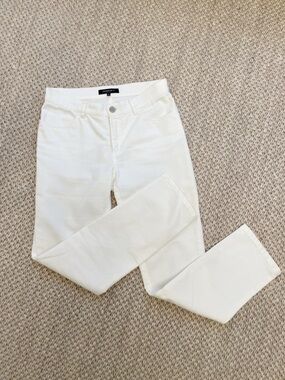 Lafayette 148 New York Petite White Mid Rise Straight Leg Jeans Women’s 0 NWOT